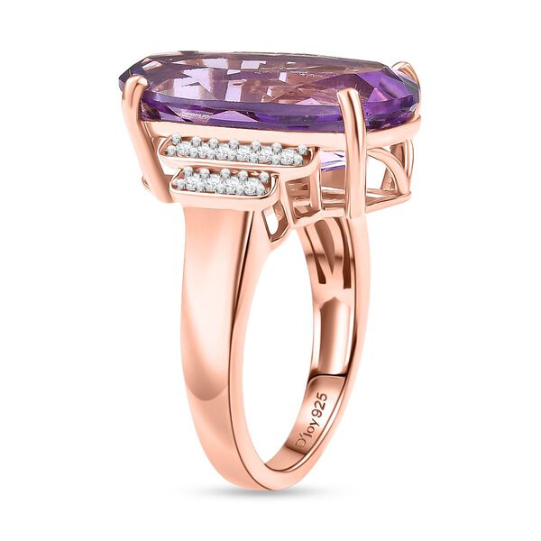 D'Joy AAA Rose De France Amethyst und Zirkon Ring - 9,17 ct. image number 3
