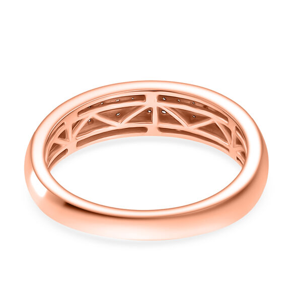 D'Joy Natürlicher Champagner Diamant Ring 925 Silber 750 Roségold Vermeil (Größe 16.00) ca. 0,10 ct image number 5