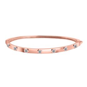 J Francis gefertigt mit SWAROVSKI- Swarovski Zirkonia 19cm Armreif, 925 Silber 750 Roségold Vermeil