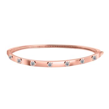 J Francis gefertigt mit SWAROVSKI Zirkonia Armreif ca. 19 cm 925 Silber 750 Ros&eacute;gold Vermeil 1.42 ct