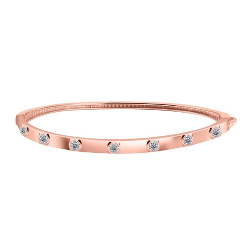 J Francis gefertigt mit SWAROVSKI- Swarovski Zirkonia 19cm Armreif, 925 Silber 750 Roségold Vermeil image number 0
