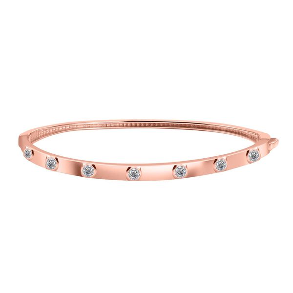 J Francis gefertigt mit SWAROVSKI- Swarovski Zirkonia 19cm Armreif, 925 Silber 750 Roségold Vermeil image number 0