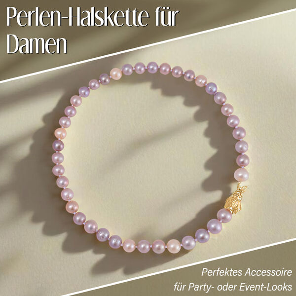 9-12mm mehrfarbige Edison Perle und nat&uuml;rliche Chromdiopsid-Halskette, 50cm image number 2