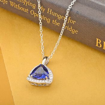 Chairman's Vault Kollektion- RHAPSODY AAAA Tansanit und VS EF Diamant Anh&auml;nger in 950 Platin- 4,41 ct. (Lieferzeit: 12-15 Tage)