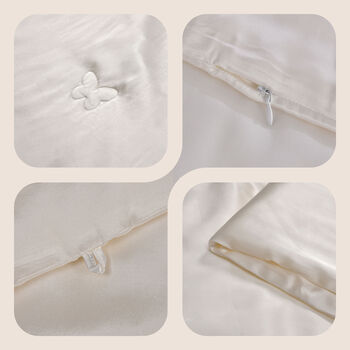 Serenity Night 100% Maulbeerseide Seidendecke mit 350gsm Seidenf&uuml;llung, 135x200cm, Perlmutt