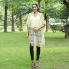 JOVIE Spitze Cardigan mit Quaste, Einheitsgröße, gelb