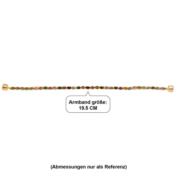 D'Joy AA Mehrfarbig-Turmalin Armband ca. 19 cm 925 Silber 750 Gelbgold vermeil ca. 7,49 ct. image number 4