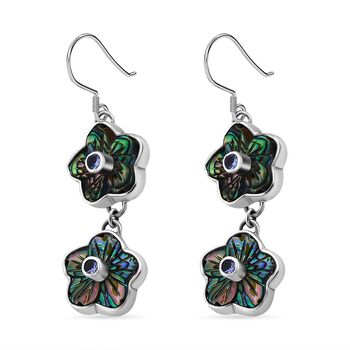 Sajen Silver- Afrikanische Amethyst und Abalone-Muschel-Ohrringe - 0,44 ct.