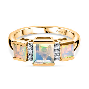 D'Joy AA nat&uuml;rlicher, &auml;thiopischer Welo Opal und Zirkon Ring - 1,13 ct.