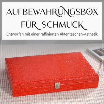 Ring Koffer, rot, Krokodilsmuster