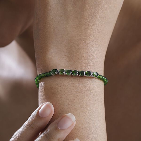 Natürlicher Chromdiopsid Armband ca. 18 cm + 3.5 cm Extender 925 Silber platiniert ca. 14.81 ct image number 3