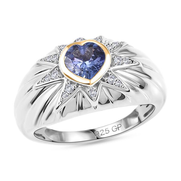 GP Celestial Kollektion- AAA Tansanit, Zirkon und Kanchanaburi blauer Saphir zweifarbiger Ring - 0,82 ct. image number 5