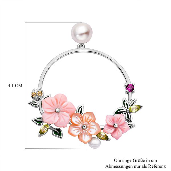 Jardin Kollektion - S&uuml;&szlig;wasserperlen und rosa Perlmutt-Ohrringe, 925 Silber rhodiniert ca. 0.74 ct image number 4