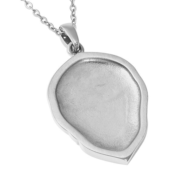 Gelber Tigerauge und weißer Kristall-Anhänger mit Kette, 50 cm, Edelstahl ca. 17,40 ct image number 4