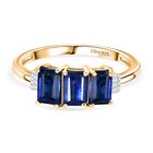 D'Joy AA Natürlicher Kaschmir-Kyanit, Weißer Diamant Ring 925 Silber 750 Gelbgold Vermeil (Größe 19.00) ca. 2,57 ct