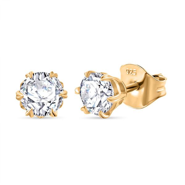 Moissanit Schmuckset, 925 Silber 750 Gelbgold Vermeil - 2,48 ct. image number 5
