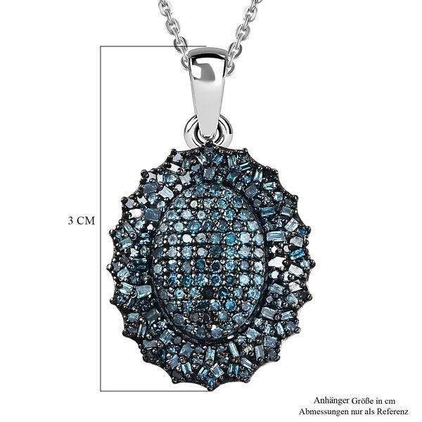 D'Joy blauer Diamant Anh&auml;nger mit 45cm Kette - 1 ct. image number 6