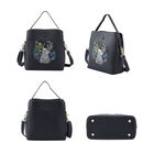 Crossbody Tasche aus 100% echtem Leder, Hirsche Muster, Größe 22x11x18 cm, Schwarz image number 3