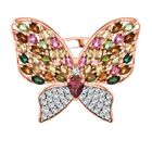 GP Trionfo Kollektion - AA Mehrfarbiger-Turmalin Ring, 925 Silber 750 Roségold Vermeil (Größe 18.00) ca. 4.94 ct