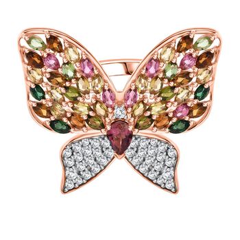 GP Trionfo Kollektion - AA Multi Turmalin, Zirkon und Kanchanaburi blauer Saphir-Ring - 4,94 ct.