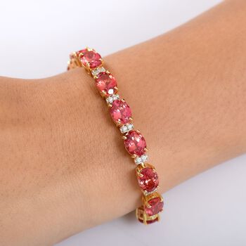 D&rsquo;Joy Labor Padparadscha Saphir und Moissanit Armband