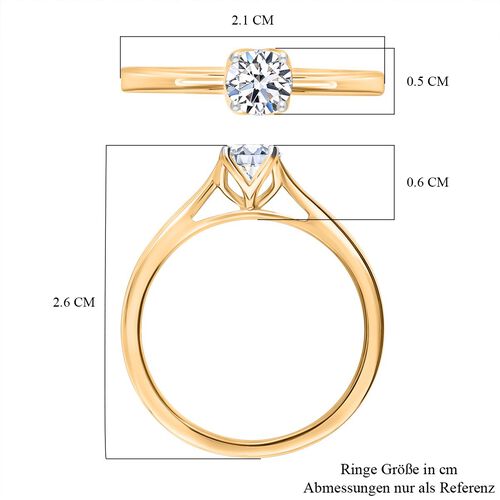 LUXURIANT DIAMOND - Lab Grown Diamant VS-EF SGL zertifiziert Ring 925 Silber Gelbgold Vermeil (Größe 20.00) ca. 0.50 ct image number 4