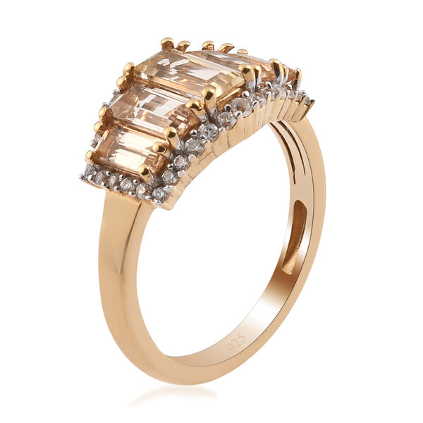 Kaiserlicher Topas und Zirkon Ring 925 Silber 585 Vergoldet image number 5