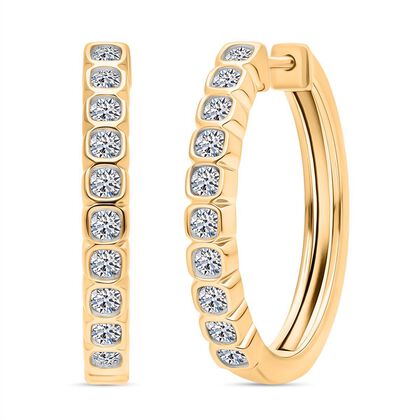 LUXURIANT DIAMOND - Lab Grown Diamant SI-GH Ohrringe 925 Silber 750 Gelbgold Vermeil ca. 0.50 ct