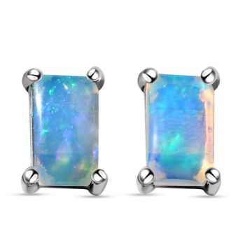 Nat&uuml;rliche, &auml;thiopische Opal-Ohrringe, 925 Silber platiniert ca. 0,47 ct