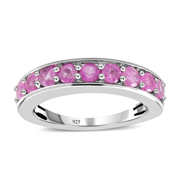 Ilakaka Rosa Saphir (Fissure gefüllt)-Ring, 925 Silber platiniert (Größe 19.00), ca. 1.64 ct image number 4