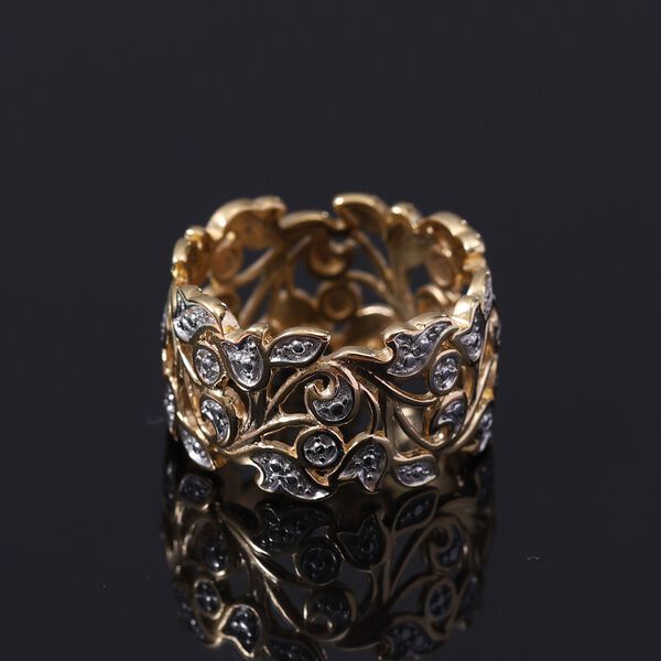 Diamant Ring 925 Silber 585 Vergoldet image number 2