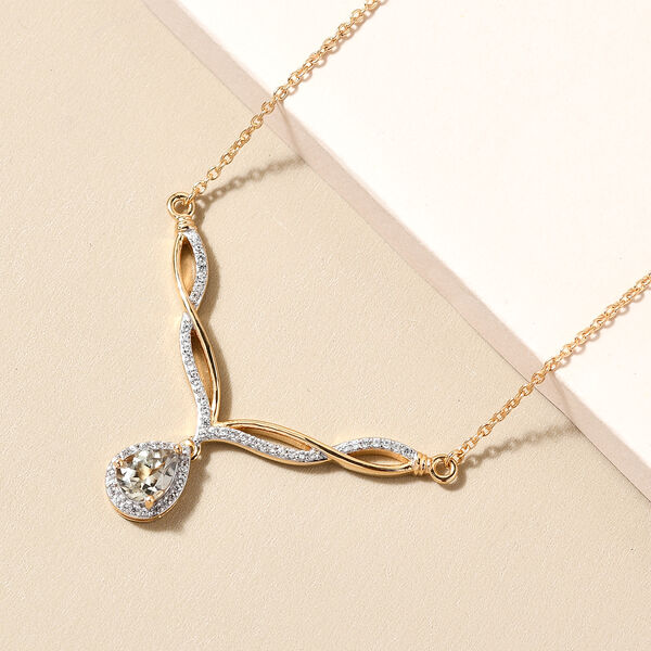 Turkizit und Zirkon Halskette in Silber image number 3