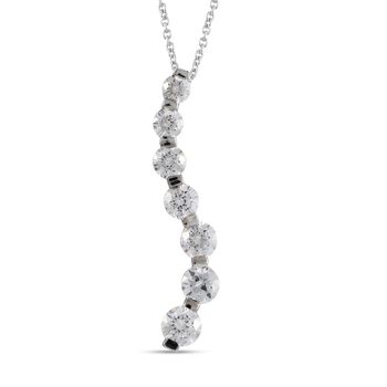 LUSTRO STELLA Hergestellt mit Feinster ZIRKONIA Anh&auml;nger mit Kette 45 cm 925 Silber platiniert ca. 7,75 ct