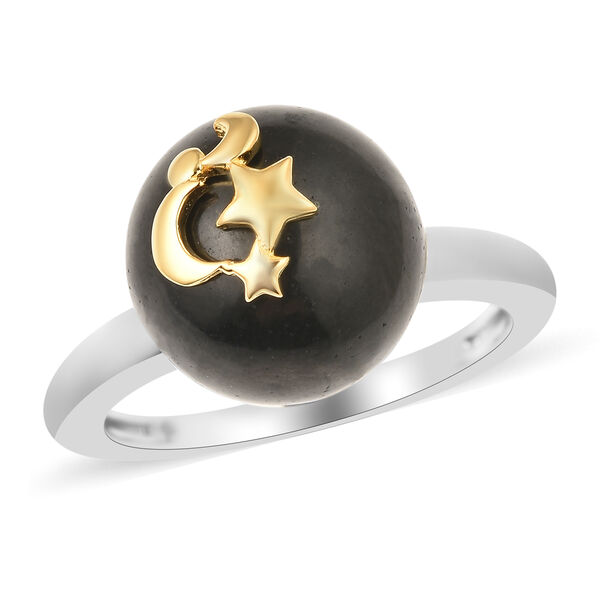 Shungit Ring 925 Silber Bicolor  ca. 10,75 ct image number 4