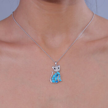 D'Joy Sleeping Beauty T&uuml;rkis Schmuckset ca. 45 cm 925 Silber Rhodiniert ca. 2,37 ct.