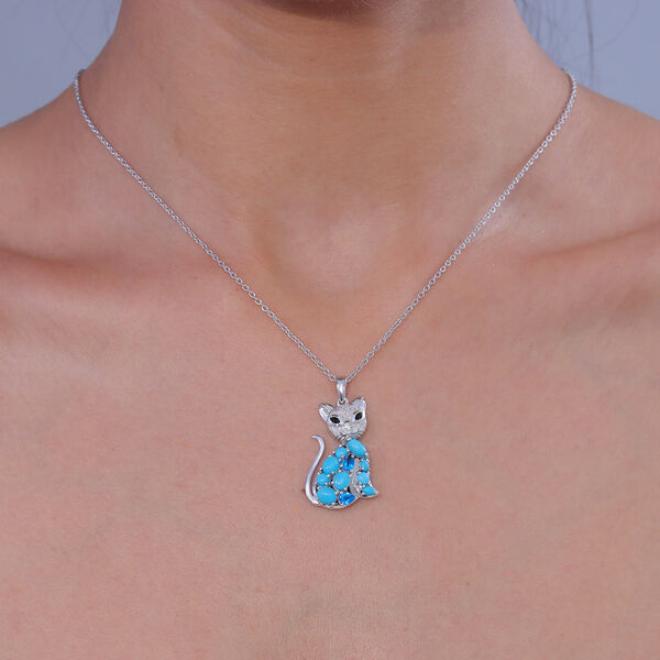 D'Joy Sleeping Beauty T&uuml;rkis Schmuckset ca. 45 cm 925 Silber Rhodiniert ca. 2,37 ct. image number 2