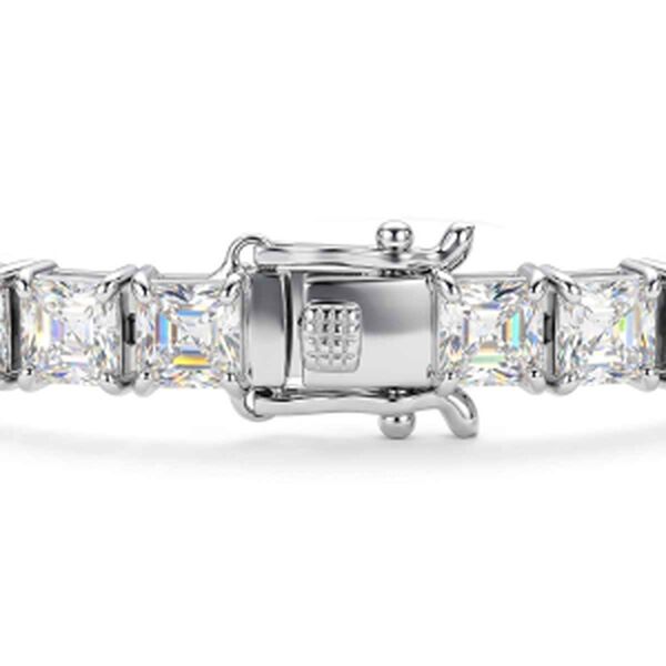 D'Joy Moissanit (Carr&eacute;) Armband ca. 19 cm 925 Silber Rhodiniert ca. 17.71 ct image number 3