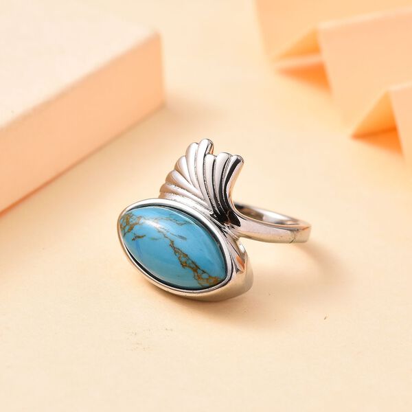 Blauer Türkis-Ring - 5,55 ct. image number 2