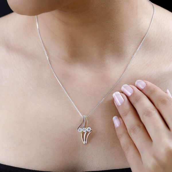 EF Moissanit Anhänger mit 20cm Kette - 0,72 ct. image number 3