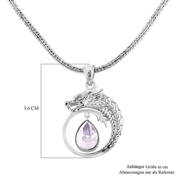 Royal Bali Kollektion- Drachen Halskette mit Moissanit im Polki-Stil, 50 cm - 1,34 ct. image number 5