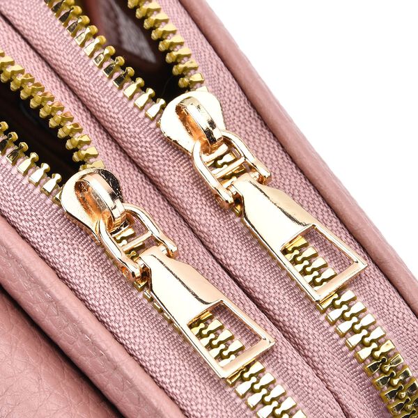 Crossbody-Handytasche mit RFID-Schutz und gemustertem Trageriemen, 19x6x11 cm, Rosa image number 6