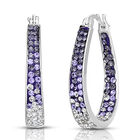 Amethyst Kristall-Creolen, silberfarben