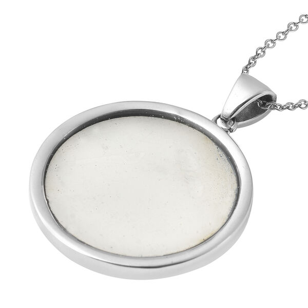 Weißer Perlmutt-Anhänger mit Kette, 50 cm, Edelstahl ca. 12,27 ct image number 5