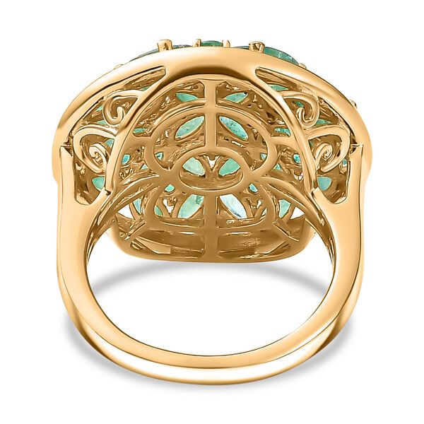 Kagem Sambischer Smaragd Ring, 925 Silber 750 Gelbgold Vermeil (Gr&ouml;&szlig;e 19.00) ca. 2.83 ct image number 6