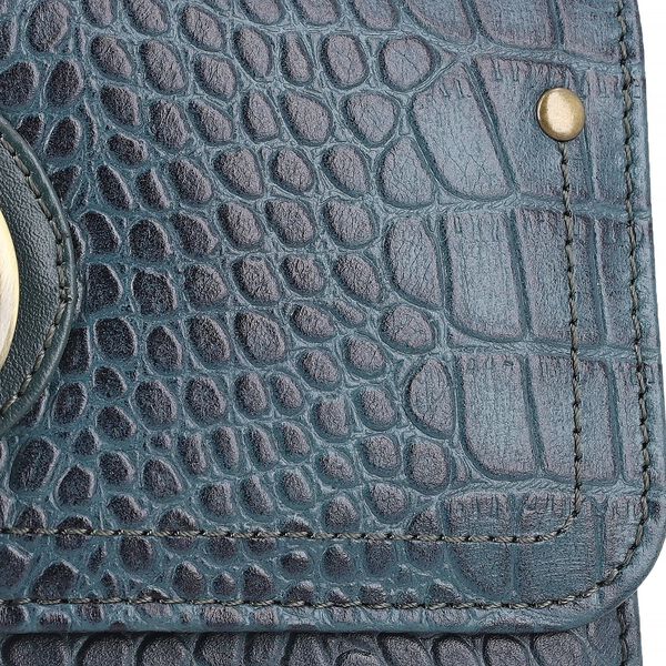 Echtleder Portemonnaie mit Krokopr&auml;gung und RFID-Schutz, 19,5x11,45 cm, petrol image number 6
