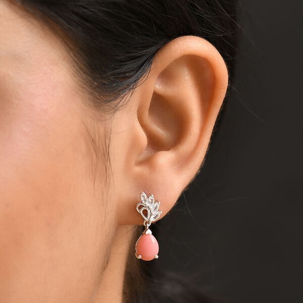 AA Vinicunca peruanische Opal und wei&szlig;e Topas Ohrringe - 3,77 ct. image number 2