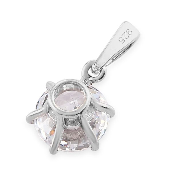 LUSTRO STELLA Hergestellt mit ZIRKONIA Solit&auml;r Anh&auml;nger 925 Silber Platin-&Uuml;berzug image number 5