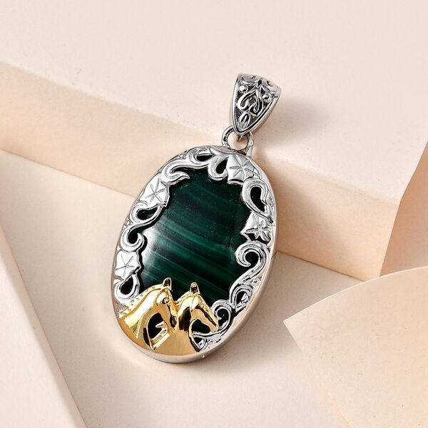 Malachit Anhänger - 50,40 ct. image number 2