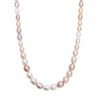 Mehrfarbige Süßwasser Perle Halskette ca. 45 cm 925 Silber 750 Gelbgold Vermeil