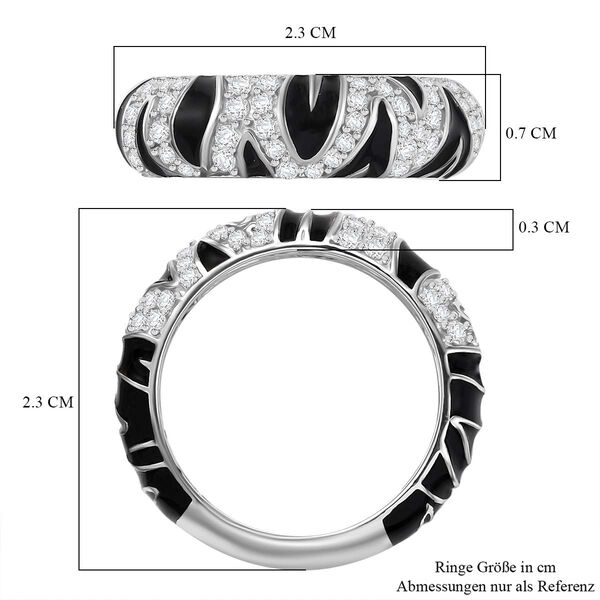 GP Trionfo Kollektion - Moissanit Ring, Zebramuster 925 Silber rhodiniert (Gr&ouml;&szlig;e 19.00) ca. 0.53 ct image number 6